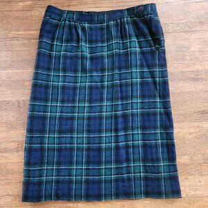 VTG Pendelton Maccallum Tartan Plaid 100% Virgin Wool Skirt Size 10